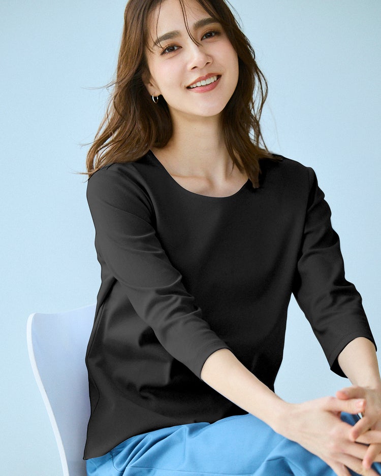 ジュエルネックN／7分袖・DoT 詳細画像 ブラック 1