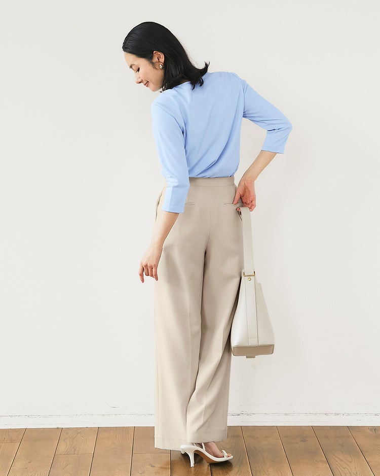 ジュエルネックN／7分袖・ドゥクラッセTシャツ 詳細画像 ペールブルー 4