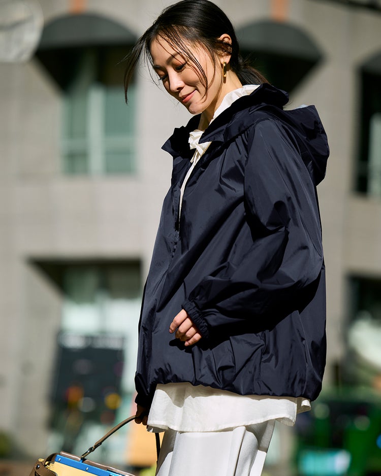 スタンドフリル・タフタフーディブルゾン 詳細画像 ミッドナイトブルー 3