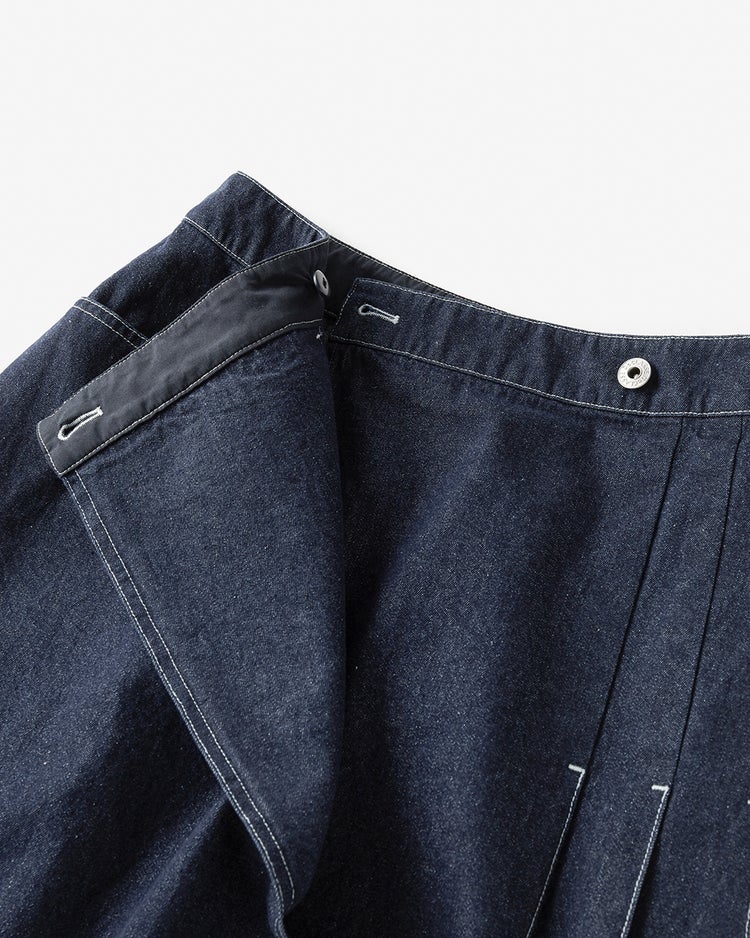 アシメタック・ラップ風デニムスカート 詳細画像 インディゴ 6