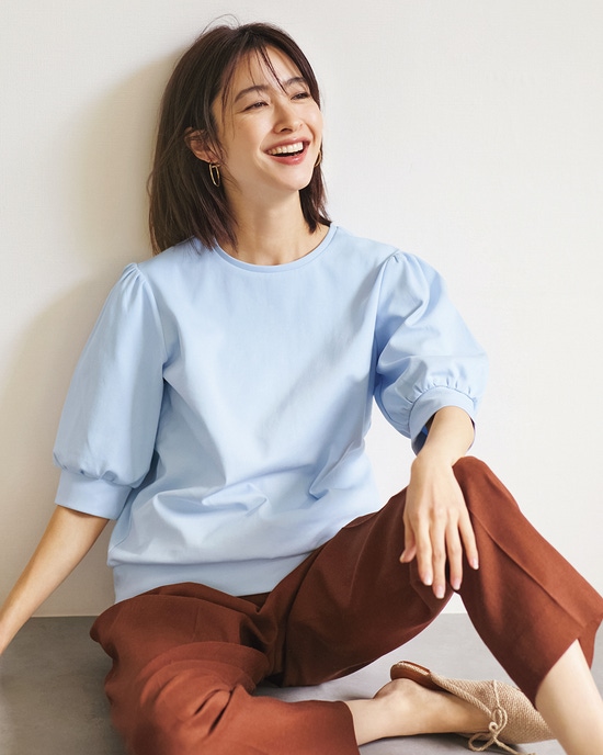 コットンポンチ・ パフ袖プルオーバー