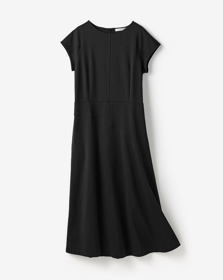 コットンポンチ・構築フレアワンピース 詳細画像 ブラック 2