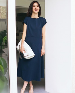 コットンポンチ・構築フレアワンピース