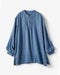 ドレーピーデニム・スキッパーブラウス 詳細画像