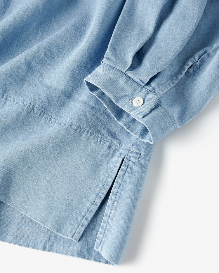 ドレーピーデニム・スキッパーブラウス 詳細画像 ライトインディゴ 5