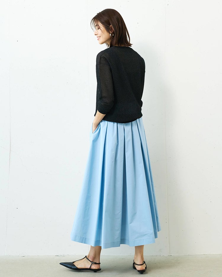 スパークリングニット・クルートップス 詳細画像 ブラック 3