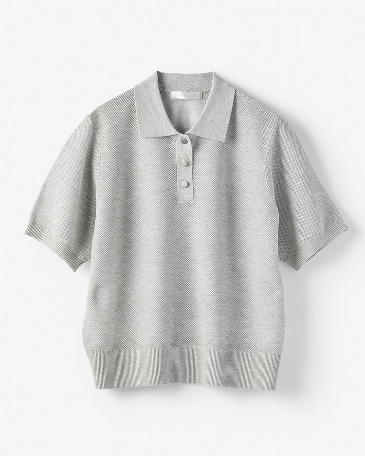 スパークリングニット・ポロシャツ 詳細画像 ライトグレー 2