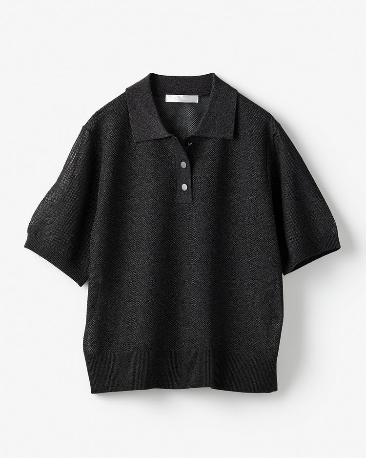 スパークリングニット・ポロシャツ 詳細画像 ブラック 5