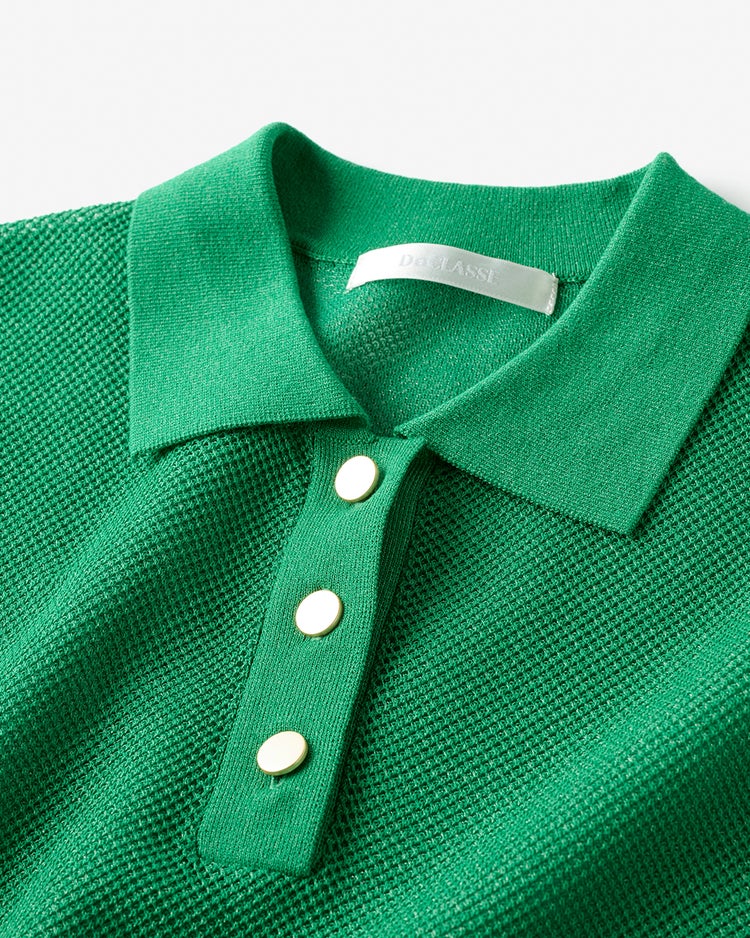スパークリングニット・ポロシャツ 詳細画像 グリーン 3