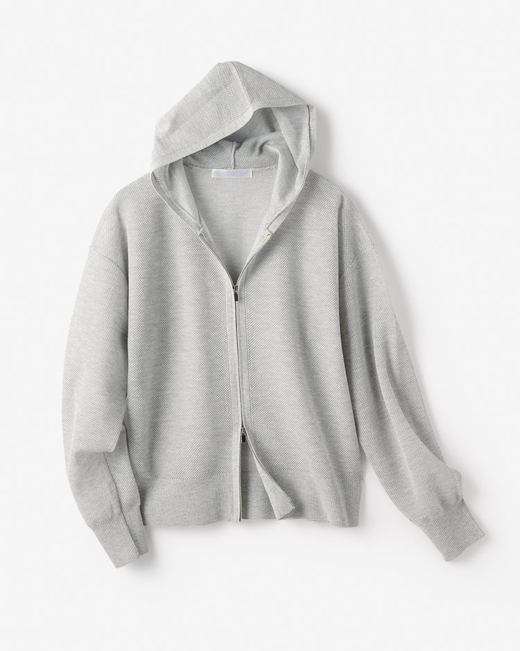 スパークリングニット・ジップパーカー 詳細画像 ライトグレー 3