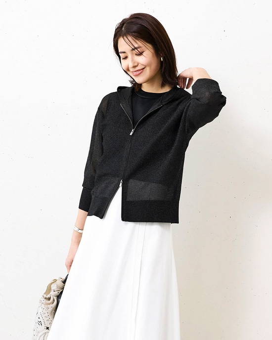 スパークリングニット・ジップパーカー