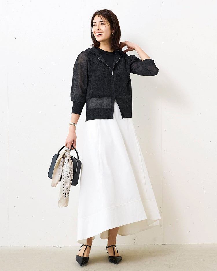 スパークリングニット・ジップパーカー 詳細画像 ブラック 2