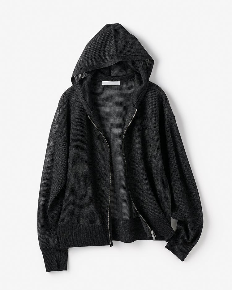 スパークリングニット・ジップパーカー 詳細画像 ブラック 4