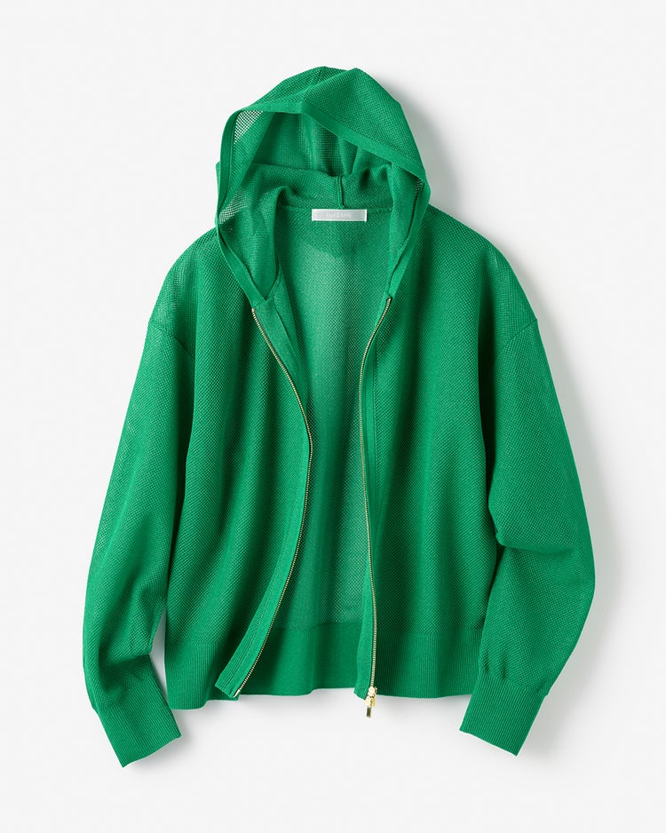 スパークリングニット・ジップパーカー 詳細画像 グリーン 3