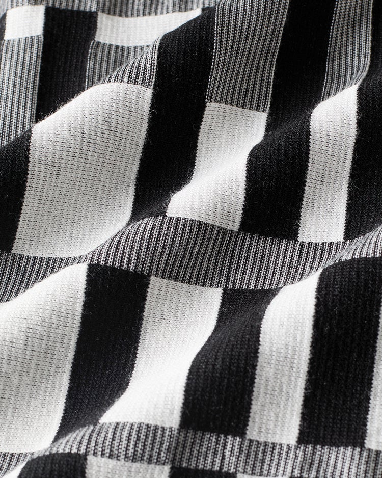 ジャカードニット・チェック柄セットアップ 詳細画像 ブラックパターン 4