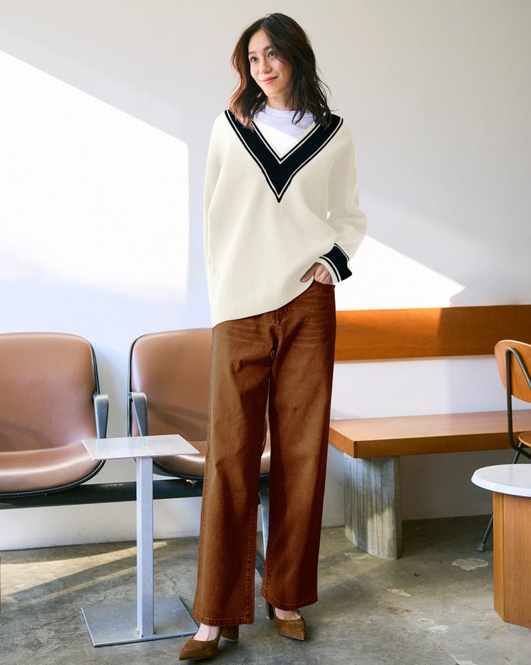 フォルムデニム・ストレート／72cm 詳細画像 ブラウン 1