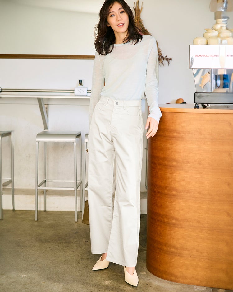 フォルムデニム・セミワイド／72cm 詳細画像 オフホワイト 1