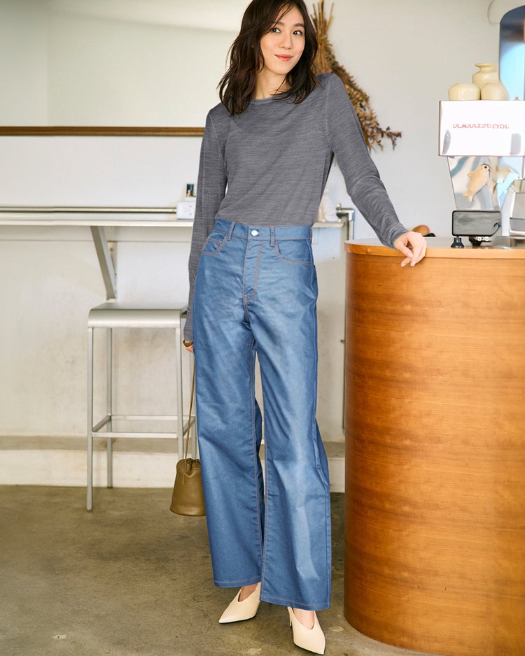 フォルムデニム・セミワイド／72cm 詳細画像 ライトインディゴ 1