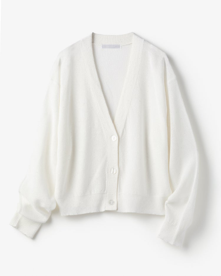 スパンコールドライニット・カーディガン 詳細画像 ホワイト 2