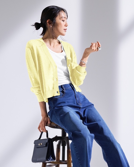 スパンコールドライニット・カーディガン