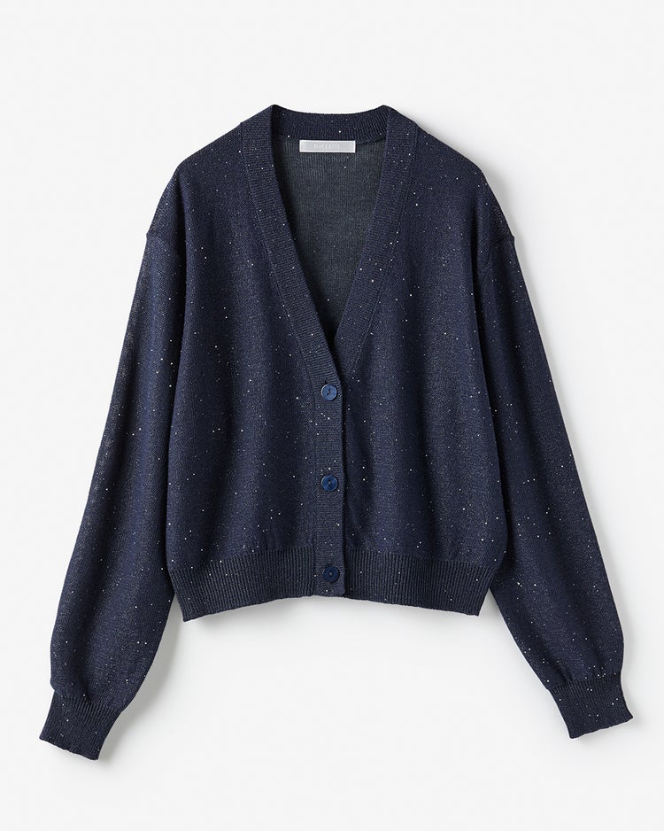 スパンコールドライニット・カーディガン 詳細画像 ネイビー 2