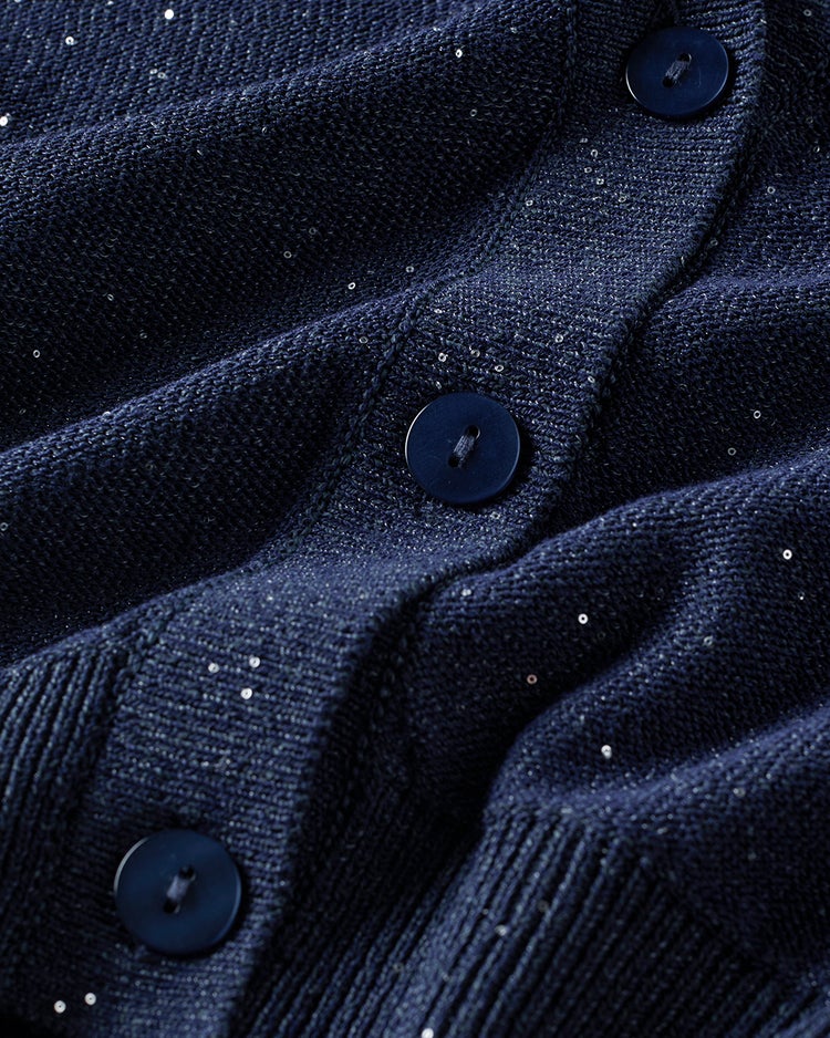 スパンコールドライニット・カーディガン 詳細画像 ネイビー 3