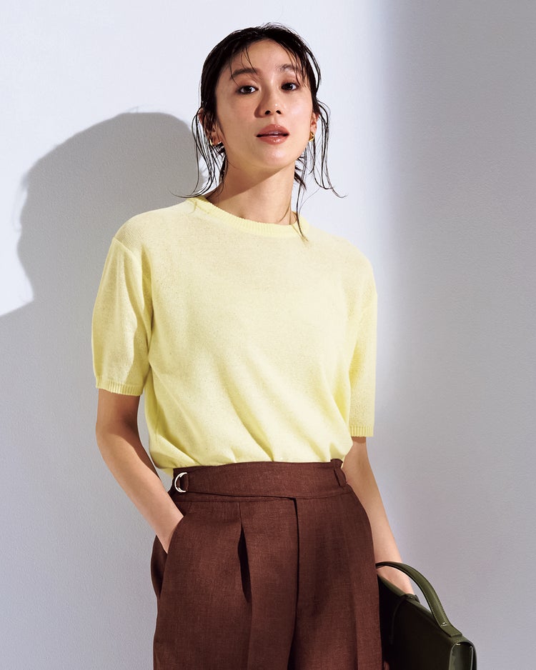 スパンコールドライニット・プルオーバー 詳細画像 ペールイエロー 1