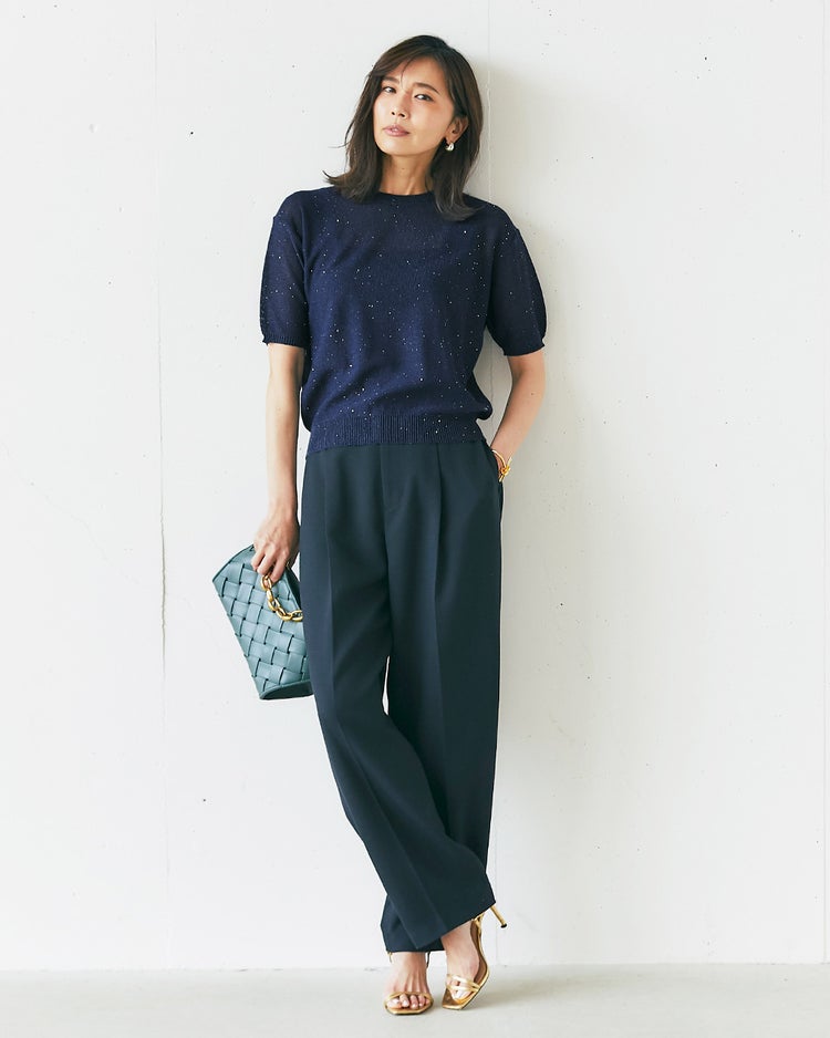 スパンコールドライニット・プルオーバー 詳細画像 ネイビー 4