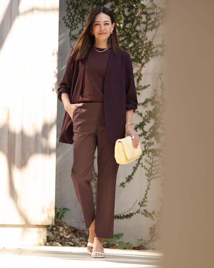 ドライタッチ・切替ストレート／63cm 詳細画像 ブラウンストライプ 1