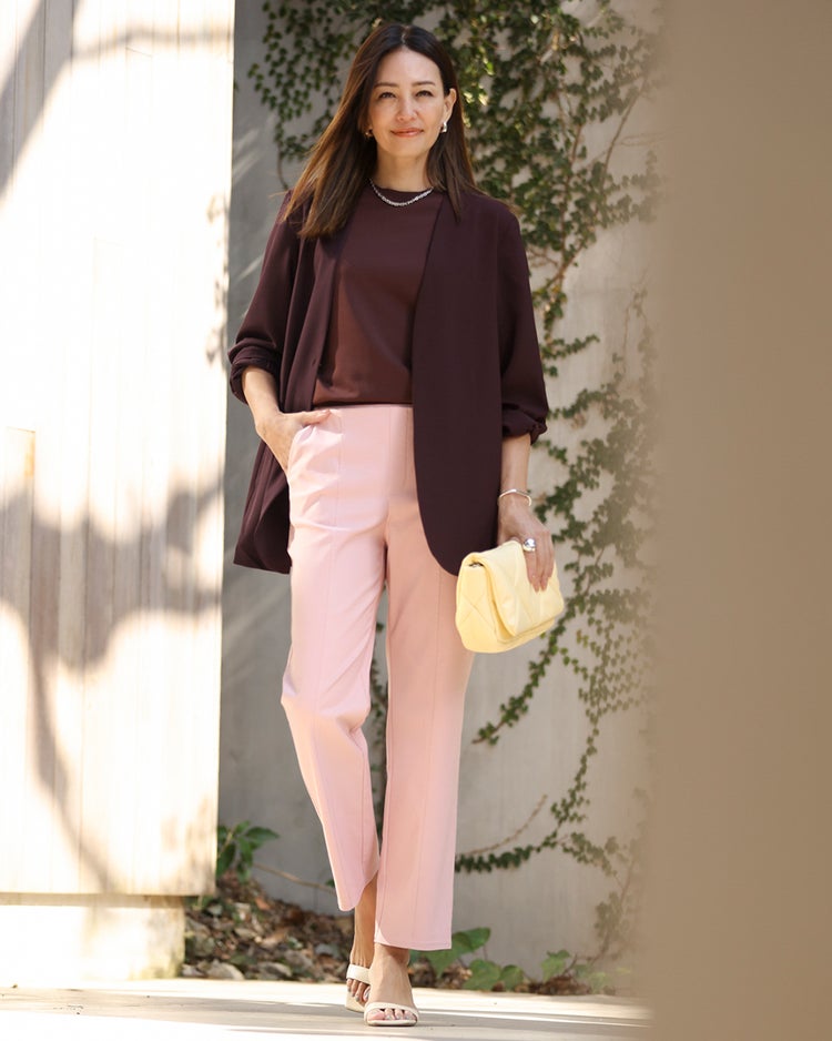 SARARIAir・ノーカラーVジャケット 詳細画像 プラム 1