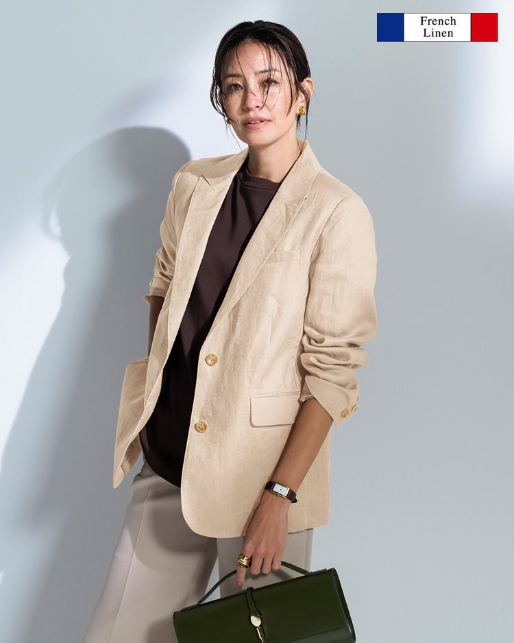 フレンチリネン・テーラードジャケット 詳細画像 ライトベージュ 1