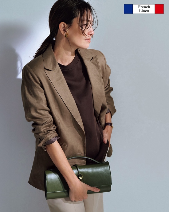 フレンチリネン・テーラードジャケット