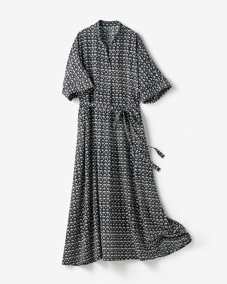 SARARI Air・キーネックドレス／ロング 詳細画像 グレーパターン 1