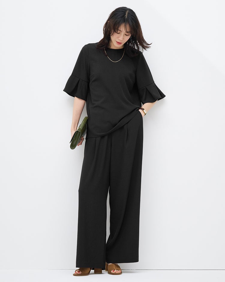 SARARIAir・ワイドパンツ 詳細画像 ブラック 1