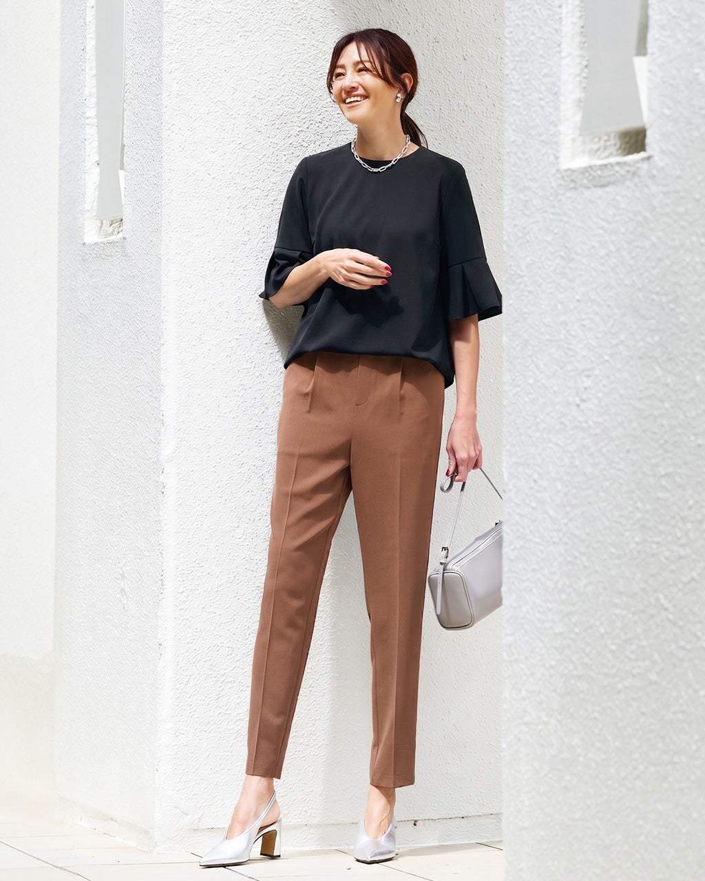 レディース テーパードパンツ（レッド）一覧/40代50代からの