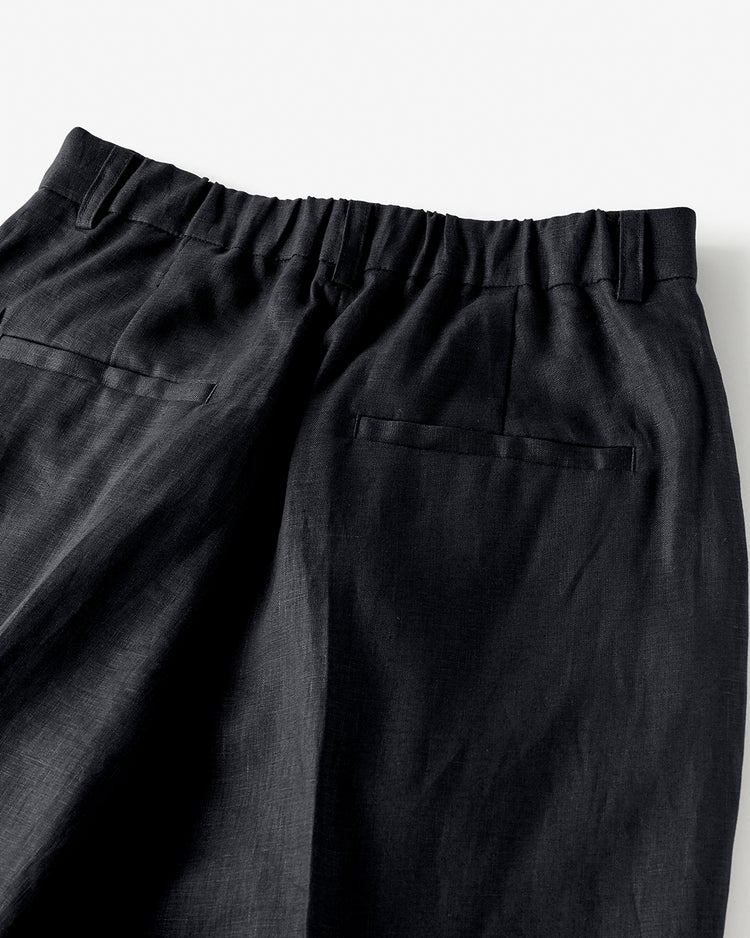 フレンチリネン・タックワイドパンツ 詳細画像 ブラック 5