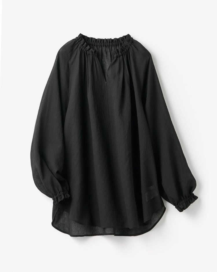 ヴィンテージシアー・ギャザーブラウス 詳細画像 ブラック 5