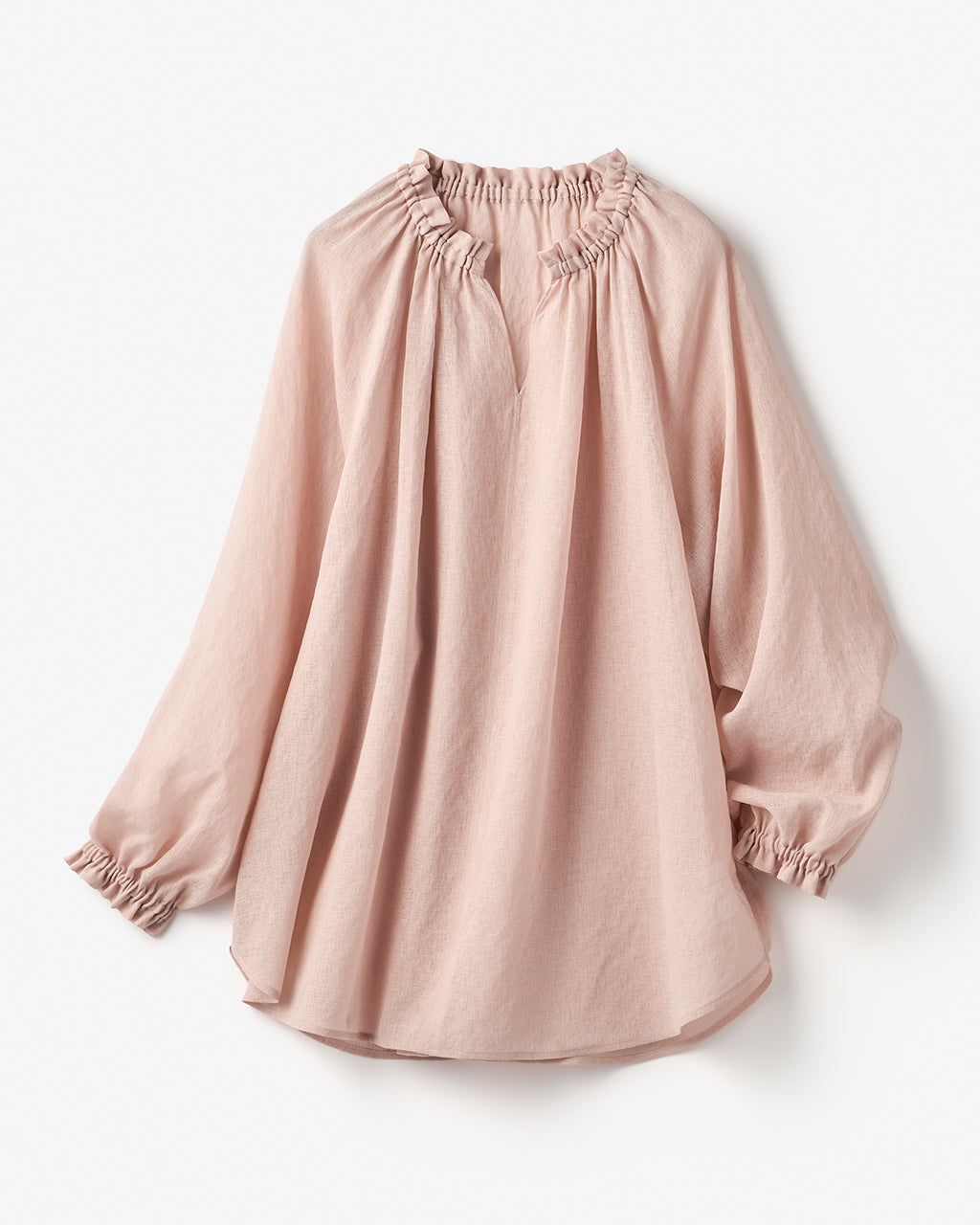 【PINK】チンツシアーギャザーブラウス アーバンリサーチ ロッソ URBAN RESEARCH ROSSO チンツシアーギャザー