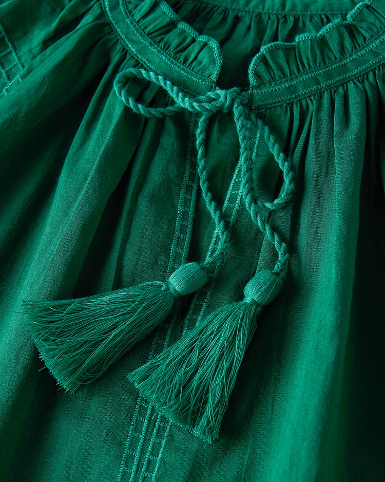 コットンボイル・エンブロイダリーブラウス 詳細画像 グリーン 3