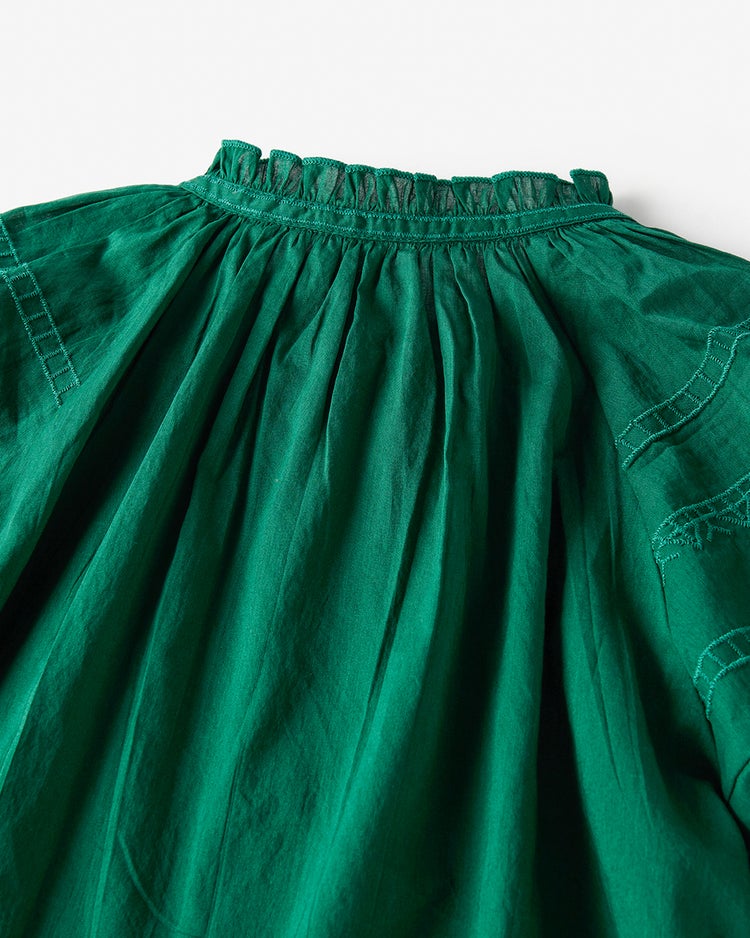 コットンボイル・エンブロイダリーブラウス 詳細画像 グリーン 4