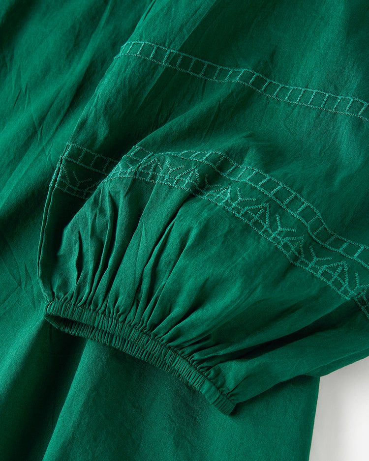 コットンボイル・エンブロイダリーブラウス 詳細画像 グリーン 5