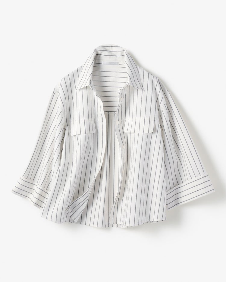 オックスストライプ・シャツジャケット 詳細画像 ホワイト・パターン 2