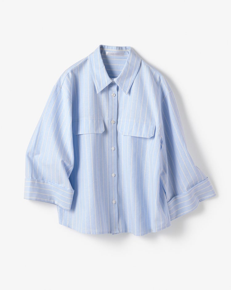 オックスストライプ・シャツジャケット 詳細画像 ブルー・パターン 2