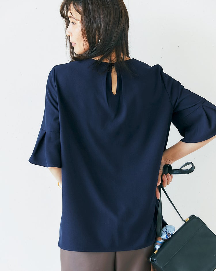SARARI Air・ベルスリーブブラウス 詳細画像 ネイビー 4