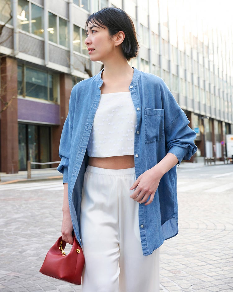 ドレーピーデニム・オーバーシャツ 詳細画像 インディゴ 1