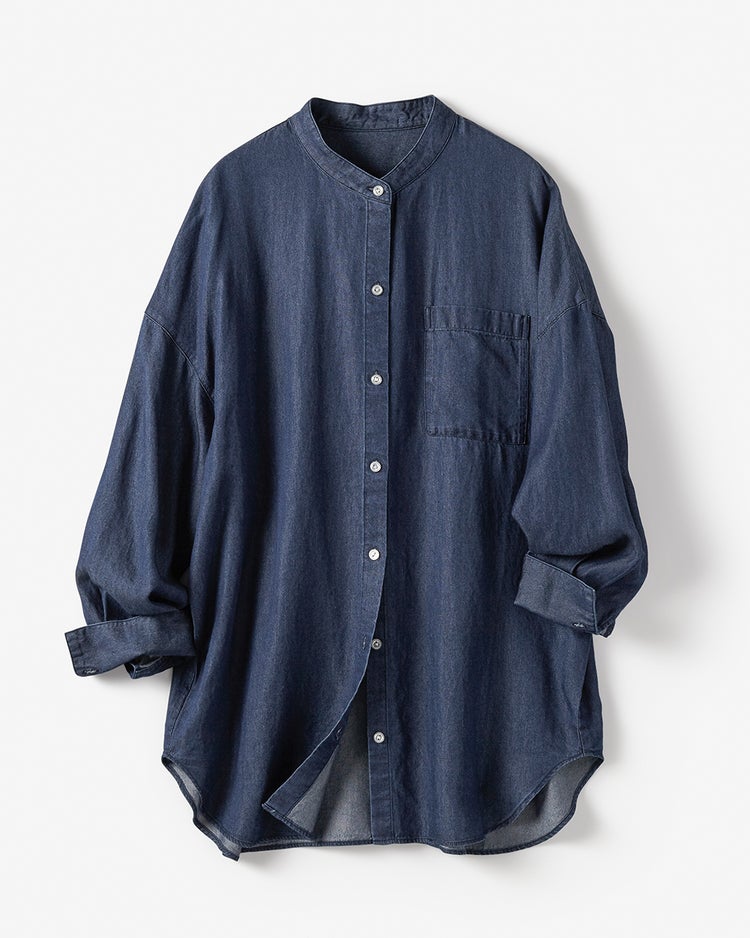 ドレーピーデニム・オーバーシャツ 詳細画像 ダークインディゴ 5
