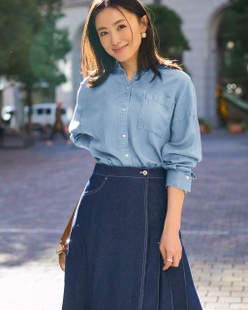 ドレーピーデニム・オーバーシャツ