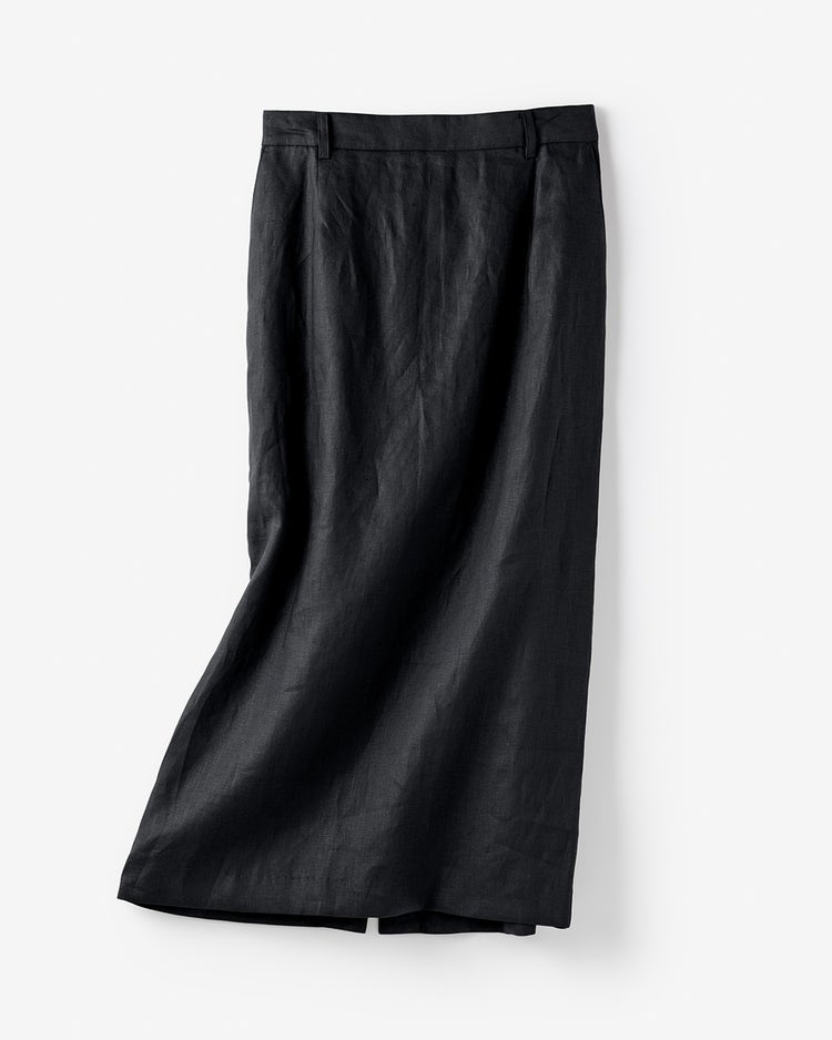 フレンチリネン・ナロースカート 詳細画像 ブラック 3