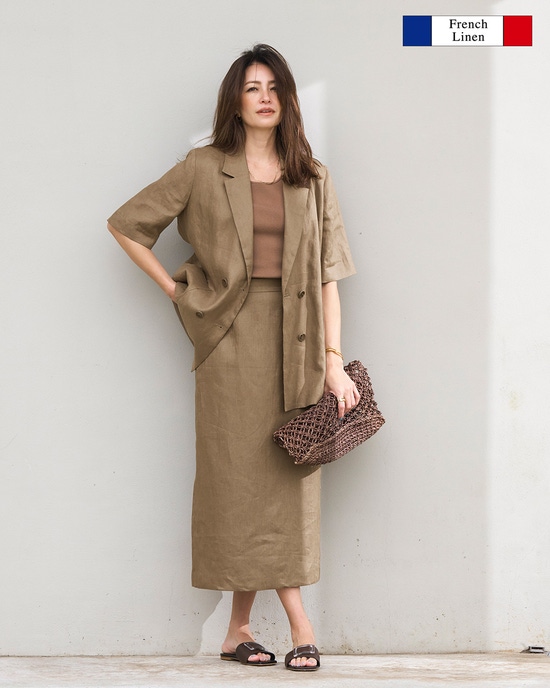 フレンチリネン・ナロースカート