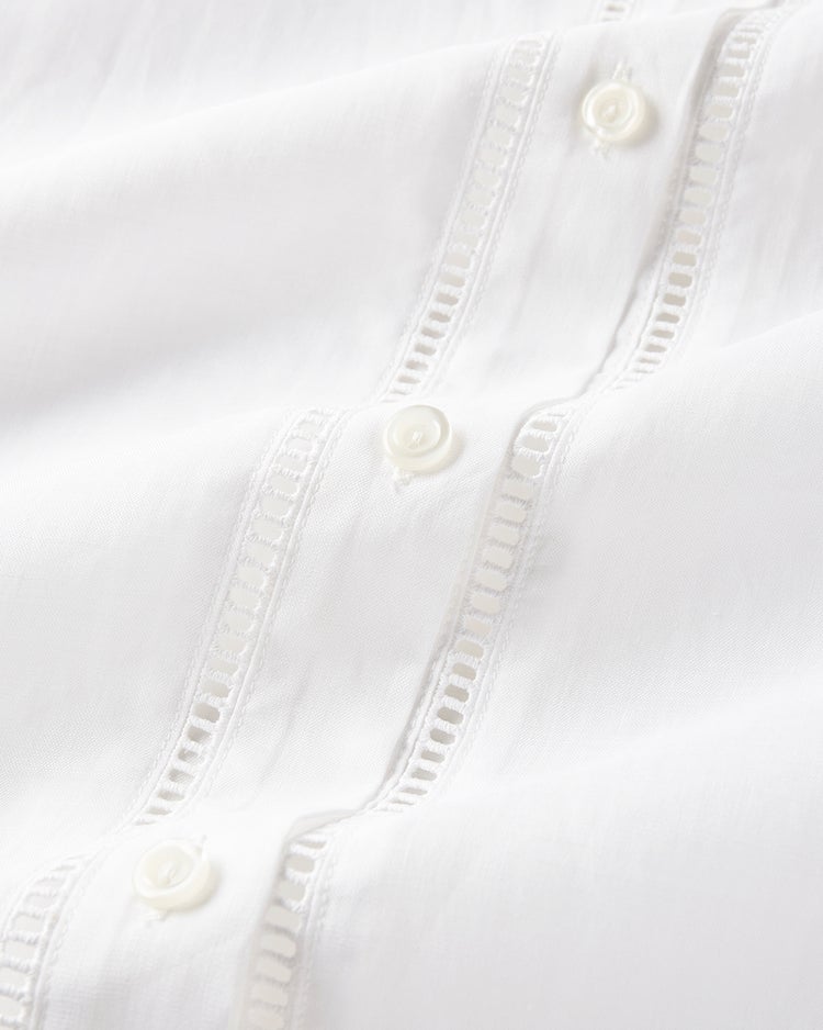 シアーラミー・はしごレースロングシャツ 詳細画像 ホワイト 4